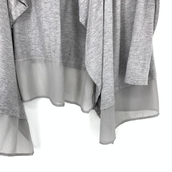 Calvin Klein Open Waterfront Front Cardigan Sweater Womens Size M Heather Gray - Picture 4 of 6